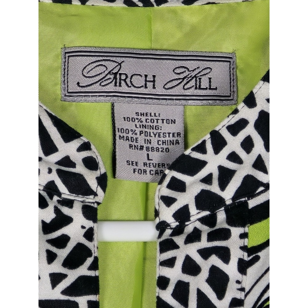 Birch Hill Womens Blazer Open Front Multicolor 3/4 Sleeve Abstract Paisley Large - Picture 6 of 13